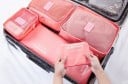 Organizadores de viaje para maleta 6 pcs Tres cajas para ropa y tres bolsas planas para calzado y ropa sucia Nylon con malla Cremallera 10