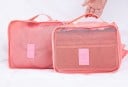 Organizadores de viaje para maleta 6 pcs Tres cajas para ropa y tres bolsas planas para calzado y ropa sucia Nylon con malla Cremallera 11