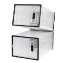 Organizator de încălțăminte pliabil transparent negru 12 cutii 35x25x19 cm Cutii de depozitare din plastic PP rezistente pentru stocarea ordonată a încălțămintei 2