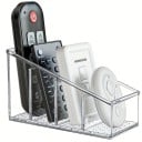 Organizator din plastic pentru telecomenzi 4 compartimente 6,6 x 14,7 x 8,6 cm suport transparent pentru birou cutie de depozitare pentru acasă 2