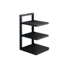 Organizator metalic pentru oale pe trei niveluri cu înălțime ajustabilă a rafturilor 26,5 × 22,5 × 42 cm din oțel carbon negru pentru bucătărie 1
