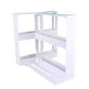 Organizator rotativ pentru bucătărie 28 x 27 x 10 cm 2 straturi suport alb din plastic PP Cutie de depozitare practică cu compartimente glisante pentru condimente 1