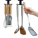 Organizator rotativ pentru ustensile de bucătărie 6 x 5.5 cm autocolant fără găurire cârlig suspendat suport 360° sub dulap 5