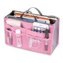 Organizer do torebki na kosmetyki i drobiazgi Torba podróżna z uchwytami i zamkiem Wiele kieszeni i przegródek Poliester 27 x 16 x 9 8