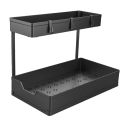 Organizér na čistící prostředky s háčky Vysouvací organizér Posuvný organizér pod dřez Víceúčelový organizér Organizér na koření 38 x 32 x 22 cm 1