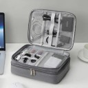 Organizér na elektroniku Taška na kabely a nabíječky Tři vrstvy 27 x 21 x 10 cm Oxfordská tkanina Šedá Na příslušenství a pevný disk 3