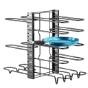 Organizér na hrnce a pánve 8 úrovní nastavitelný stojan 50 x 37,7 cm železná konstrukce modrá do kuchyňské skříňky 6