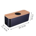 Organizér na káble s dreveným viečkom a vetraním 29,5 x 11,4 x 11 cm čierny 3 Organizér na káble s dreveným viečkom a vetraním 29,5 x 11,4 x 11 cm čierny 3