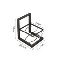 Organizzatore a due piani per pentole con altezza regolabile 26,5 × 22,5 × 32 cm in acciaio al carbonio nero per armadietti da cucina e piani di lavoro 4