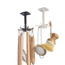 Organizzatore da parete girevole per utensili da cucina 360° autoadesivo senza foratura supporto in plastica sotto il mobile 4