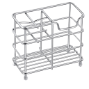 Organizzatore da tavolo in acciaio inossidabile 12 x 10,2 cm Supporto autonomo per spazzolini da denti, cosmetici e pennelli Più scomparti portaoggetti per il bagno 4