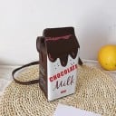 Original Women's Crossbody Handbag in the Shape of a Drink Carton Playful Print Long Thin Shoulder Strap PU Leather 25 x 11 x 10 cm 3
