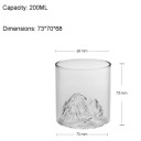 Originální křišťálová sklenička 200 ml 73 x 70 x 68 mm Vypískovaný motiv hory Fudži na dně Sklenice na whisky čaj elegantní dárek 2