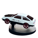 Ornamento de carro a deslizar para o tablier Carro branco com rodas vermelhas Decoração para carro Figura móvel para o interior do veículo 1