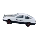 Ornamento de carro a deslizar para o tablier Carro branco com rodas vermelhas Decoração para carro Figura móvel para o interior do veículo 4