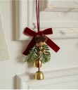 Ornamento de Natal Suspenso 14 x 10 cm Pendente Decorativo de Inverno com Duas Sininhos Ornamento Elegante para Árvore de Natal para Decoração 2