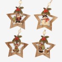 Ornement de Noël en bois 4 pièces 10