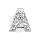Ornement en strass pour crocs lettre A 2,5–3 cm décoration en PVC argentée pour personnalisation de chaussures et création d'initiales 1
