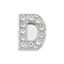 Ornement en strass pour crocs lettre D 2,5–3 cm décoration en PVC argentée pour personnalisation de chaussures et création d'initiales 1