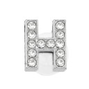 Ornement en strass pour crocs lettre H 2,5–3 cm décoration en PVC argentée pour personnalisation de chaussures et création d'initiales 1