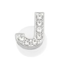 Ornement en strass pour crocs lettre J 2,5–3 cm décoration en PVC argentée pour personnalisation de chaussures et ajout de style 1