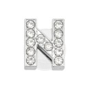 Ornement en strass pour crocs lettre N 2,5–3 cm décoration en PVC argentée pour personnalisation de chaussures et création d'initiales 1