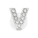Ornement en strass pour crocs lettre V 2,5–3 cm décoration en PVC argentée pour personnaliser les chaussures et compléter le look 1