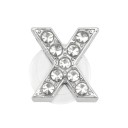 Ornement en strass pour crocs lettre X 2,5–3 cm décoration en PVC argentée pour personnalisation de chaussures et amélioration du style 1