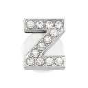 Ornement en strass pour crocs lettre Z 2,5–3 cm décoration en PVC argentée pour personnalisation de chaussures et ajout de détails 1