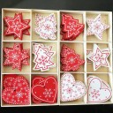 Ornements de Noël en bois 10 pcs C585 1