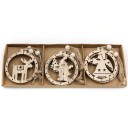 Ornements de Noël en bois 12 pcs C591 23