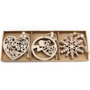 Ornements de Noël en bois 12 pcs C591 25