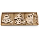 Ornements de Noël en bois 12 pcs C591 31