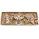 Ornements de Noël en bois 12 pcs C591 32