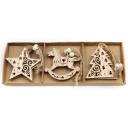 Ornements de Noël en bois 12 pcs C591 33