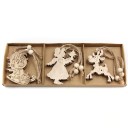 Ornements de Noël en bois 12 pcs C591 35