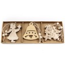 Ornements de Noël en bois 12 pcs C591 36