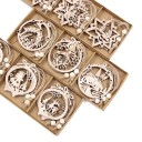 Ornements de Noël en bois 12 pcs C591 1