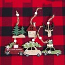 Ornements de Noël en bois 3 pcs C586 1
