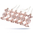 Ornements de Noël en forme de Bonbons Ensemble de 6 pcs 9,5 x 4 cm Brillants avec spirale scintillante Avec cordon Décorations de Noël 12