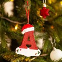 Ornements de sapin de Noël avec lettres Lettres en acrylique pour sapin de Noël Décoration de Noël Lettres suspendues pour sapin Lettres rouges à suspendre 10 cm 1