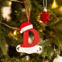 Ornements de sapin de Noël avec lettres Lettres en acrylique pour sapin de Noël Décoration de Noël Lettres suspendues pour sapin Lettres rouges à suspendre 10 cm 4