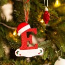 Ornements de sapin de Noël avec lettres Lettres en acrylique pour sapin de Noël Décoration de Noël Lettres suspendues pour sapin Lettres rouges à suspendre 10 cm 5