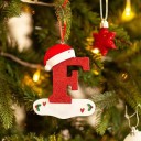 Ornements de sapin de Noël avec lettres Lettres en acrylique pour sapin de Noël Décoration de Noël Lettres suspendues pour sapin Lettres rouges à suspendre 10 cm 6