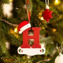 Ornements de sapin de Noël avec lettres Lettres en acrylique pour sapin de Noël Décoration de Noël Lettres suspendues pour sapin Lettres rouges à suspendre 10 cm 8