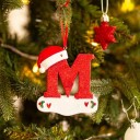 Ornements de sapin de Noël avec lettres Lettres en acrylique pour sapin de Noël Décoration de Noël Lettres suspendues pour sapin Lettres rouges à suspendre 10 cm 13