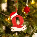 Ornements de sapin de Noël avec lettres Lettres en acrylique pour sapin de Noël Décoration de Noël Lettres suspendues pour sapin Lettres rouges à suspendre 10 cm 17