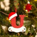 Ornements de sapin de Noël avec lettres Lettres en acrylique pour sapin de Noël Décoration de Noël Lettres suspendues pour sapin Lettres rouges à suspendre 10 cm 21