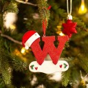 Ornements de sapin de Noël avec lettres Lettres en acrylique pour sapin de Noël Décoration de Noël Lettres suspendues pour sapin Lettres rouges à suspendre 10 cm 23