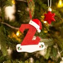 Ornements de sapin de Noël avec lettres Lettres en acrylique pour sapin de Noël Décoration de Noël Lettres suspendues pour sapin Lettres rouges à suspendre 10 cm 26